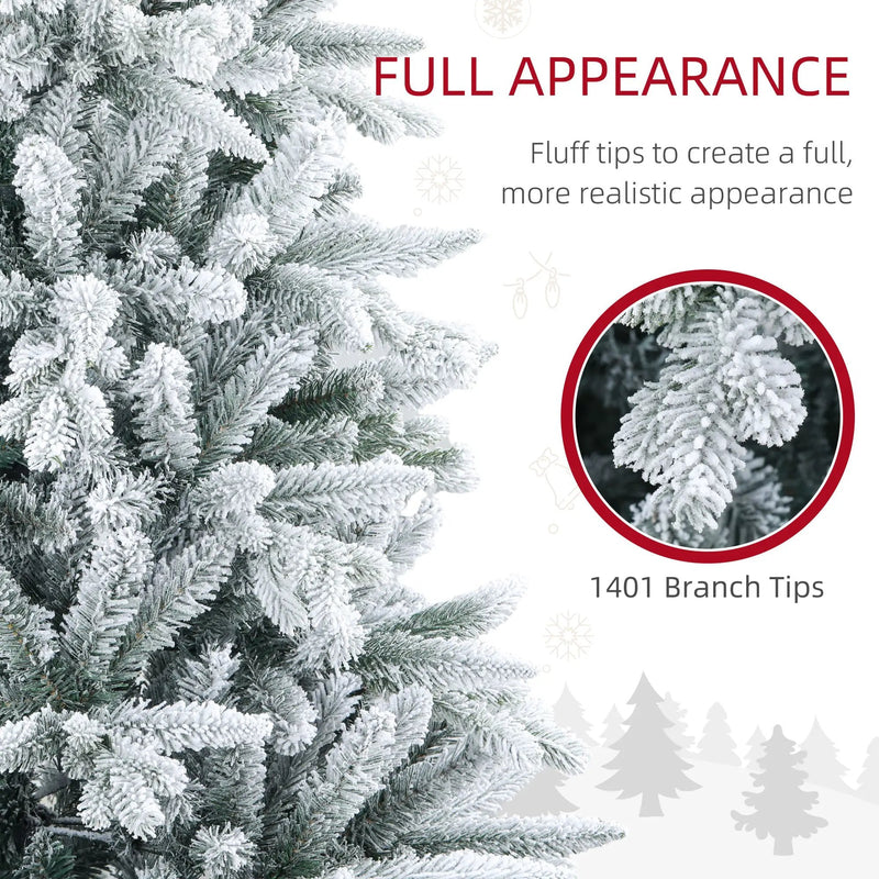 HOMCOM 7ft Snow Flocked Artificial Christmas Tree by HouseOfZazla