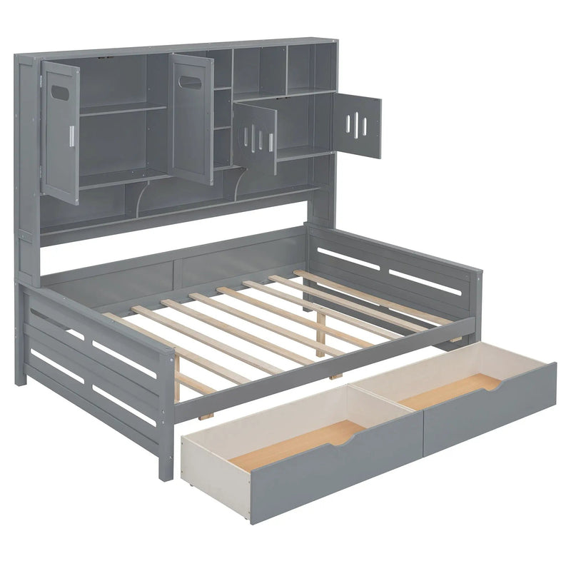 Daybed With All-In-One Cabinet And Shelf by HouseOfZazla