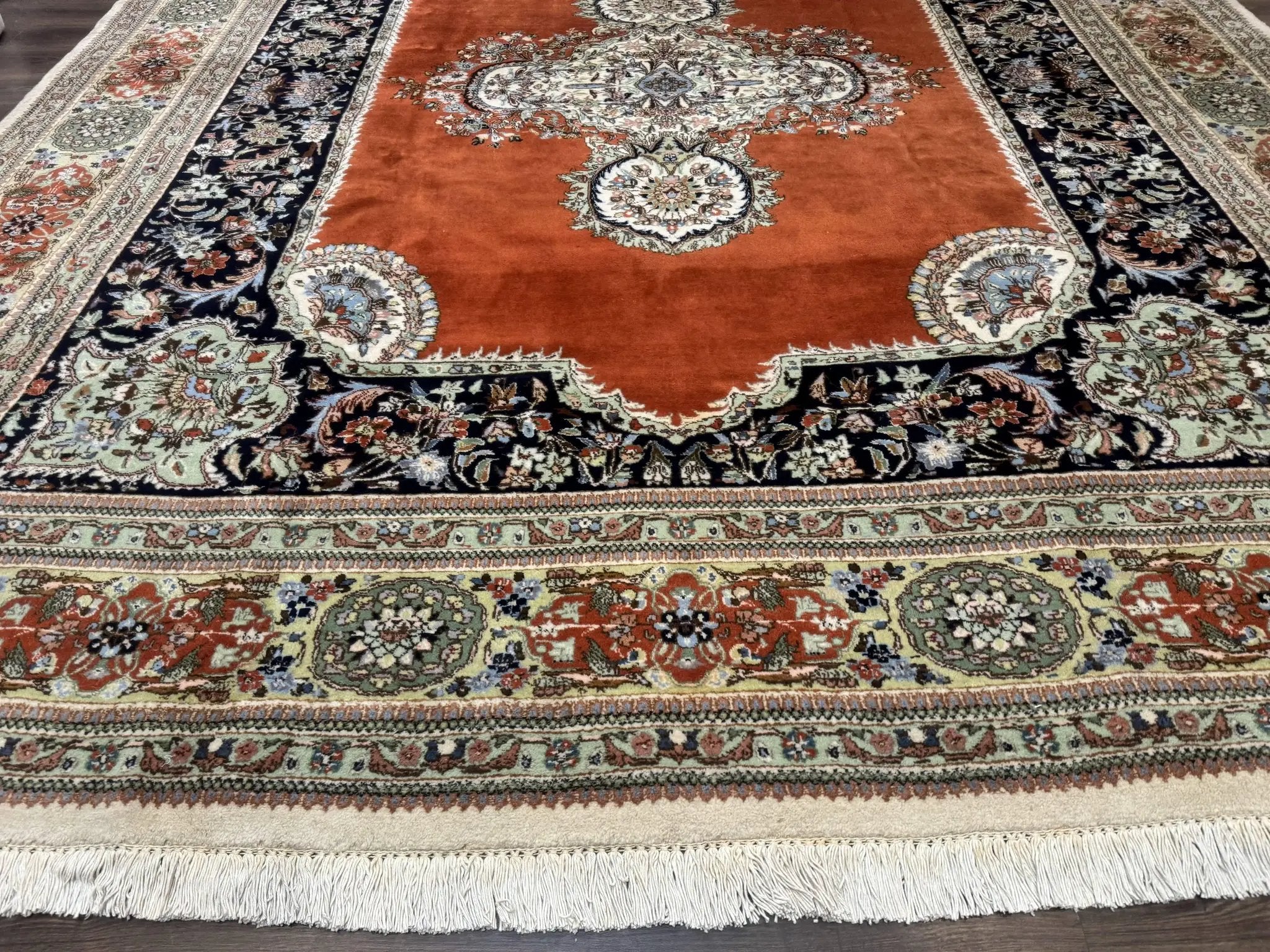 Persian Rug 11x13, Semi Open Field, Soft Wool Pile, Vintage Persian Carpet, Persian Tabriz Tabatabai by Jewel Rugs