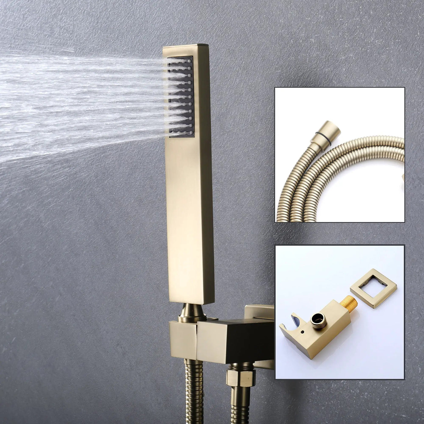 Wall Mount Shower System With High Pressure 10" Shower Head And Handheld by HouseOfZazla