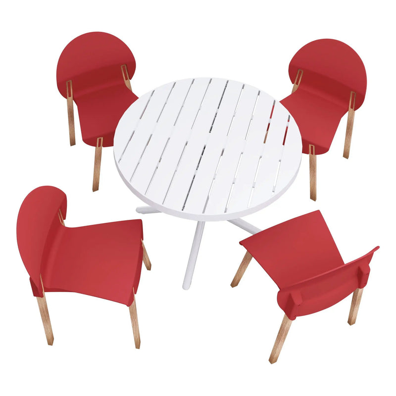 4 Piece Set Of Single Chairs, Traditional Elements With Round Table by Unique Piece Furniture