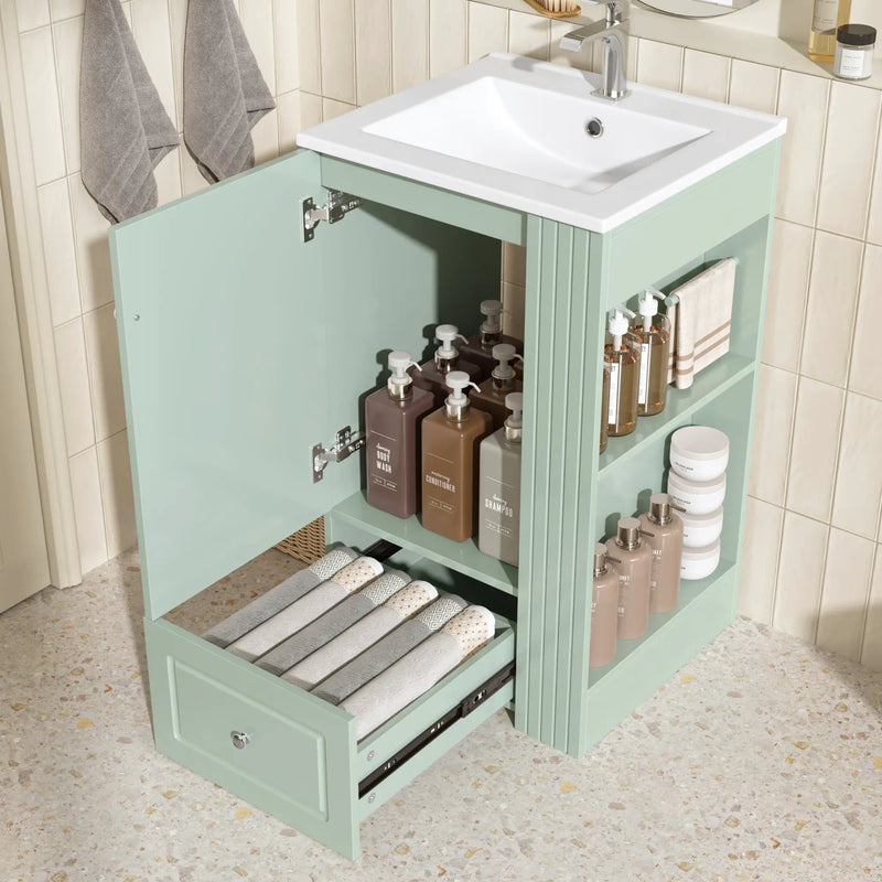 20" Freestanding Bathroom Vanity with Ceramic Sink by HouseOfZazla