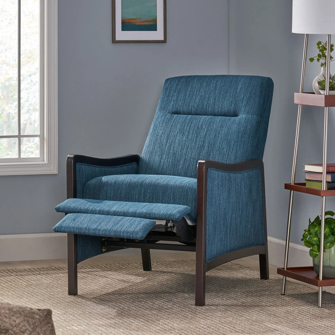 Drury Contemporary Fabric Upholstered Pushback Recliner by HouseOfZazla