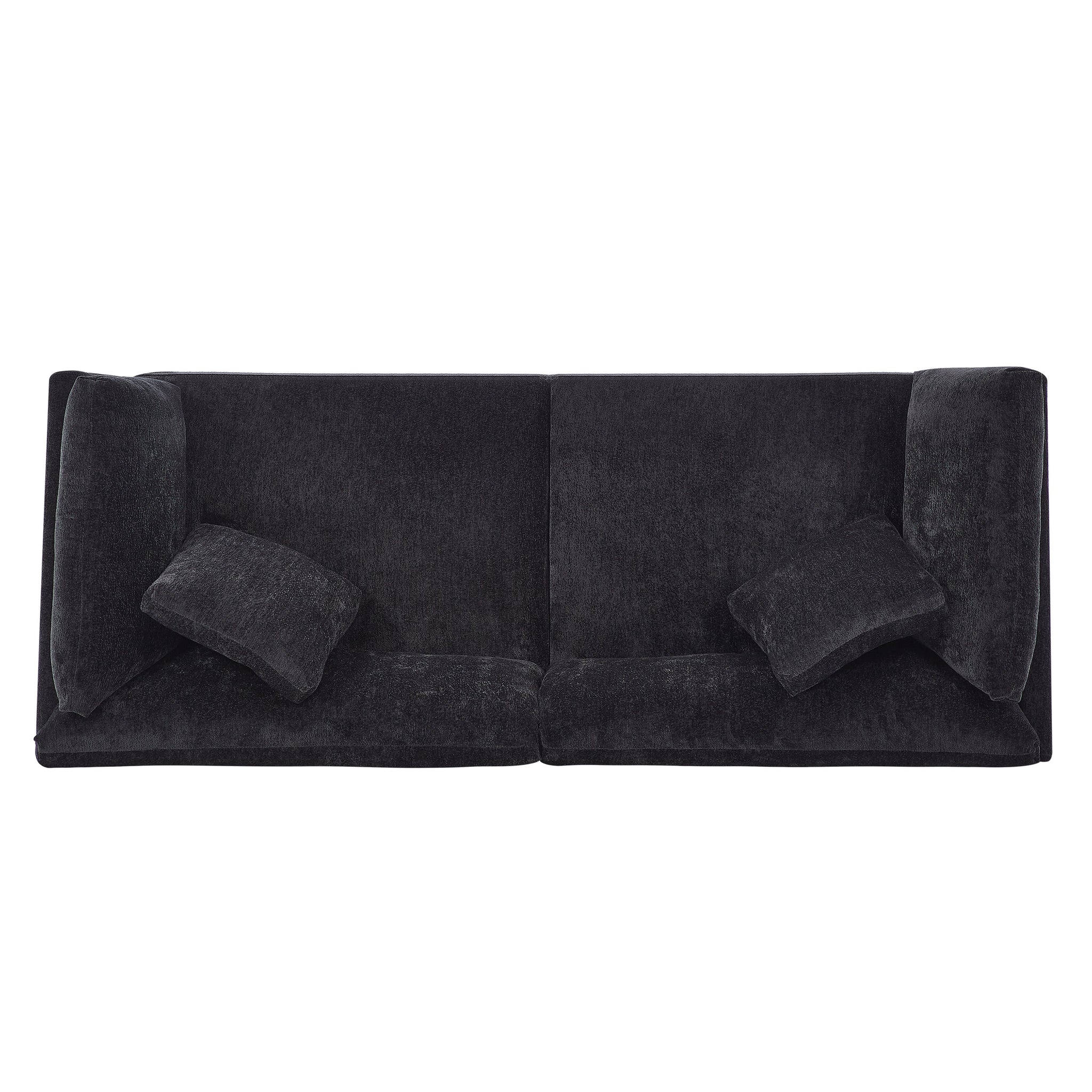 83.50" Modern Flared Arms Sofa (Black) by HouseOfZazla