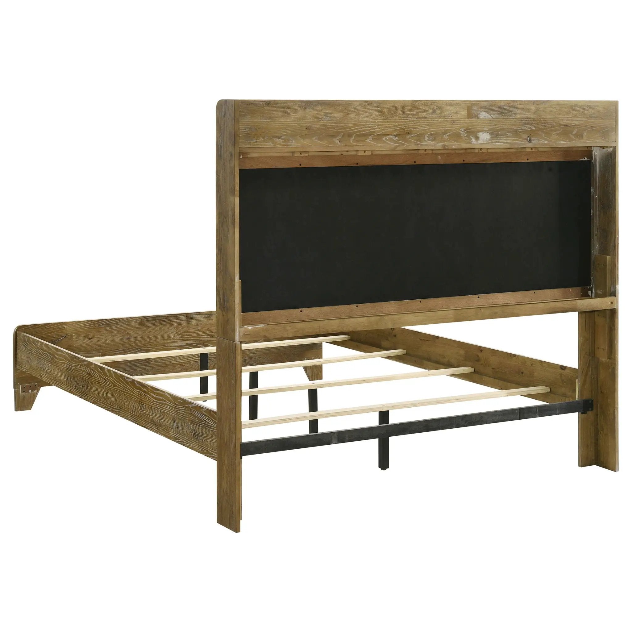 Henderson 57-inch Eastern King Bookcase Panel Bed Medium Oak by Unique Piece Furniture