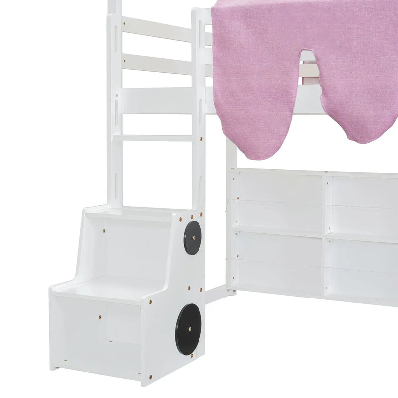 Loft Bed With House Shaped Frame And Tent by HouseOfZazla