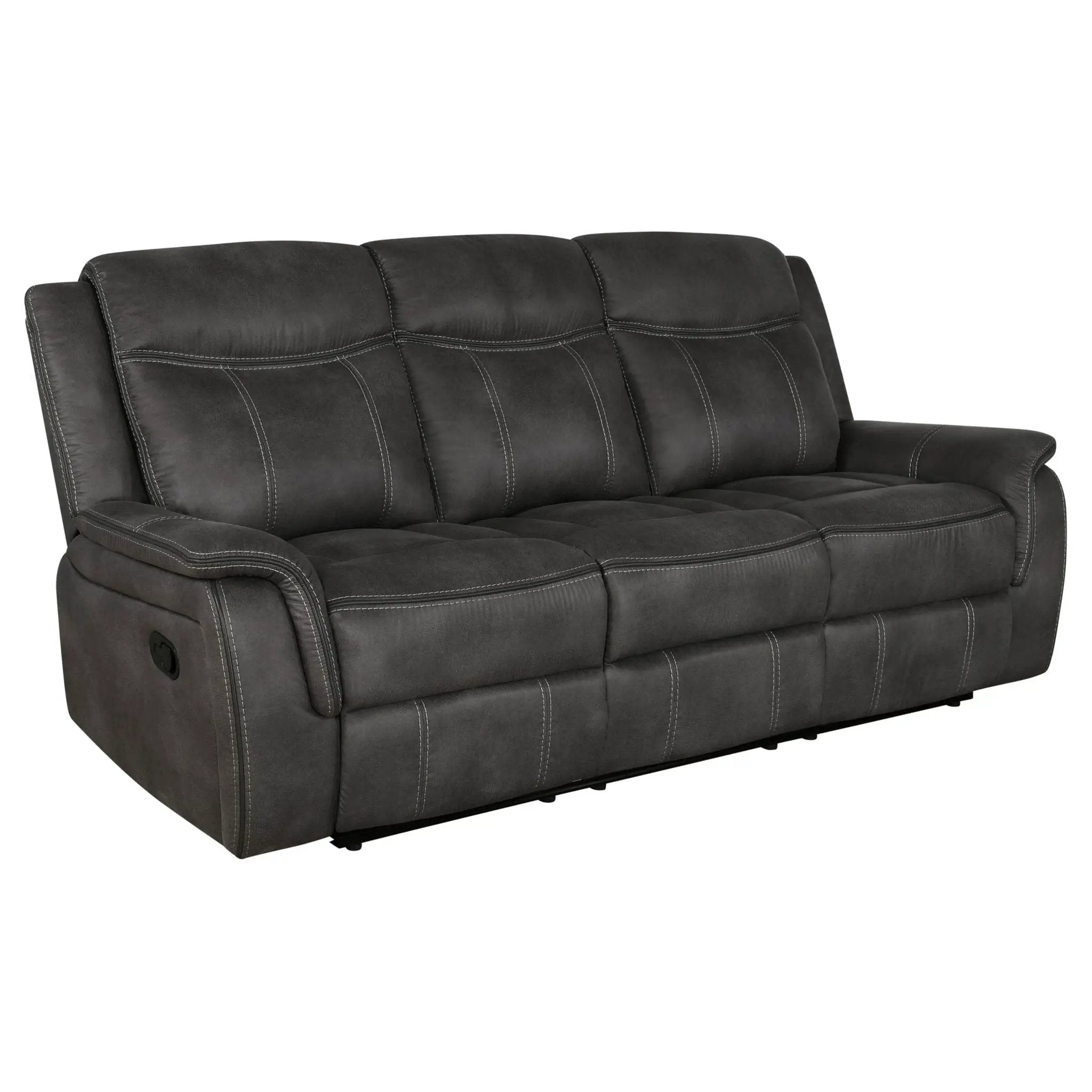 Lawrence 2-piece Upholstered Reclining Sofa Set Charcoal by Unique Piece Furniture