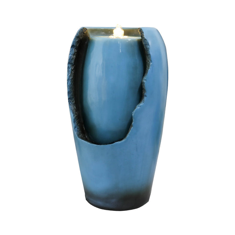 Resin Blue Vase Water Fountain Tabletop with LED, photo 5 of 10