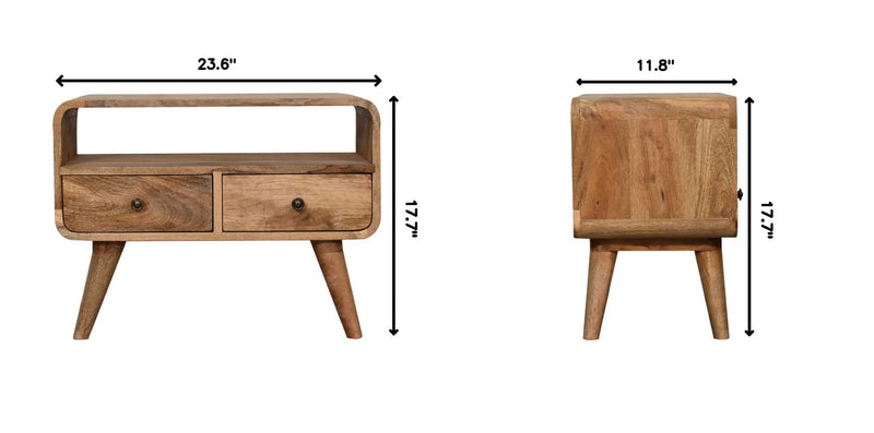 Mini Curved Media Unit - Oak by HouseOfZazla