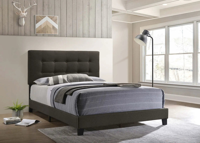 Mapes Upholstered Full Panel Bed Charcoal by Unique Piece Furniture