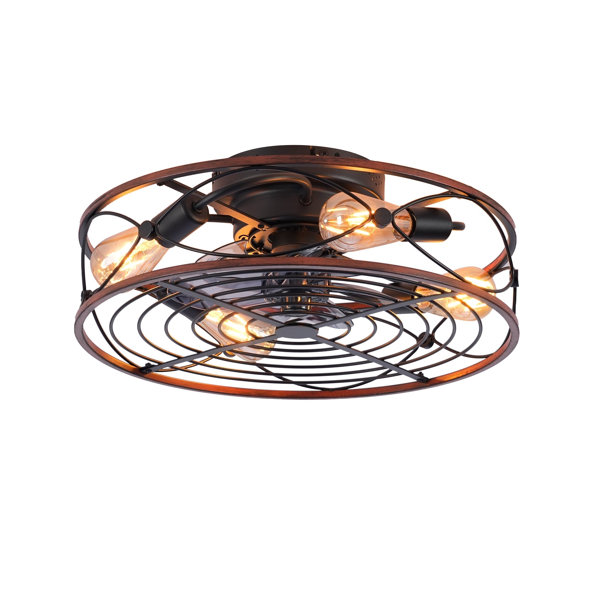 20'' Mounting Type Caged Ceiling Fan with Lights and Remote Control by HouseOfZazla