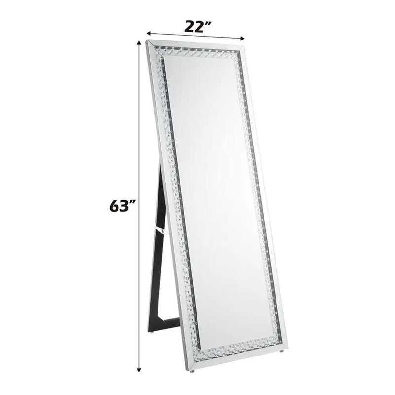 Nysa - Floor Mirror - Mirrored & Faux Crystals by Unique Piece Furniture