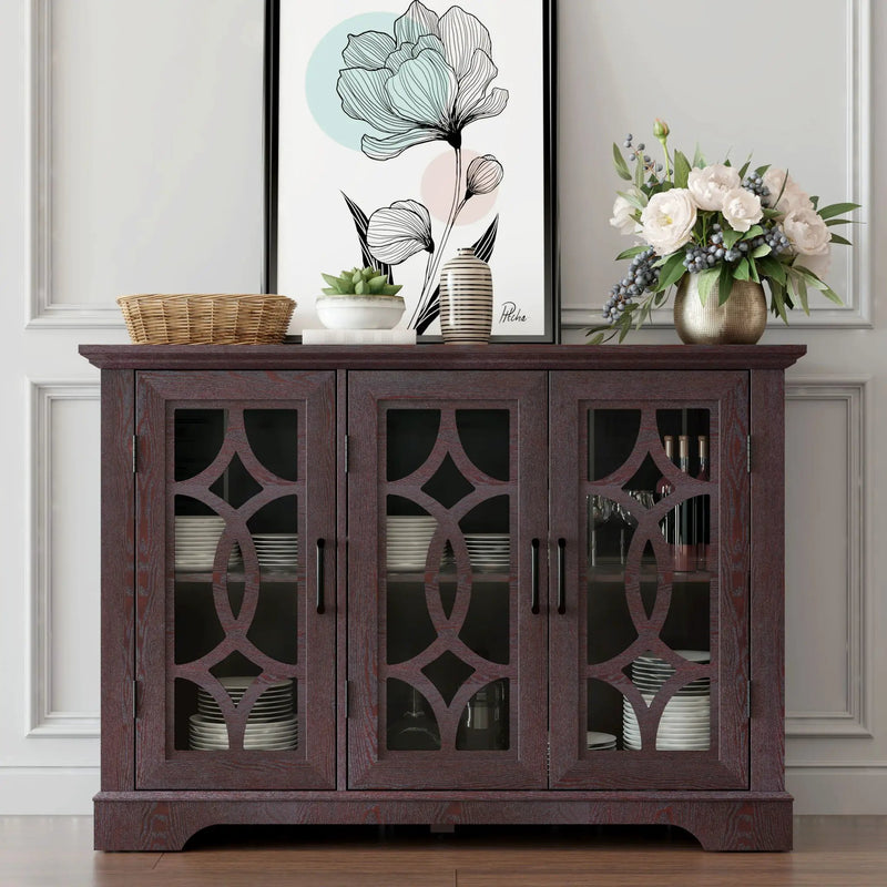 Spacious Sideboard With 3 Doors - Ox Blood Red by HouseOfZazla