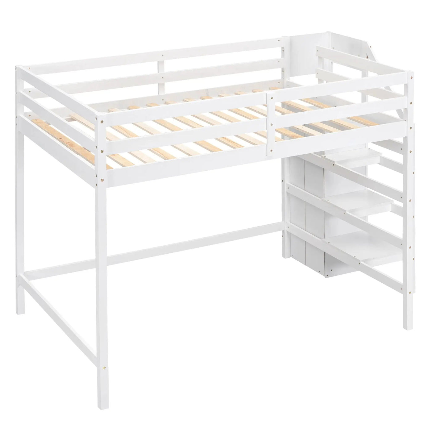 Loft Bed With Built In Storage Wardrobe And Staircase by HouseOfZazla