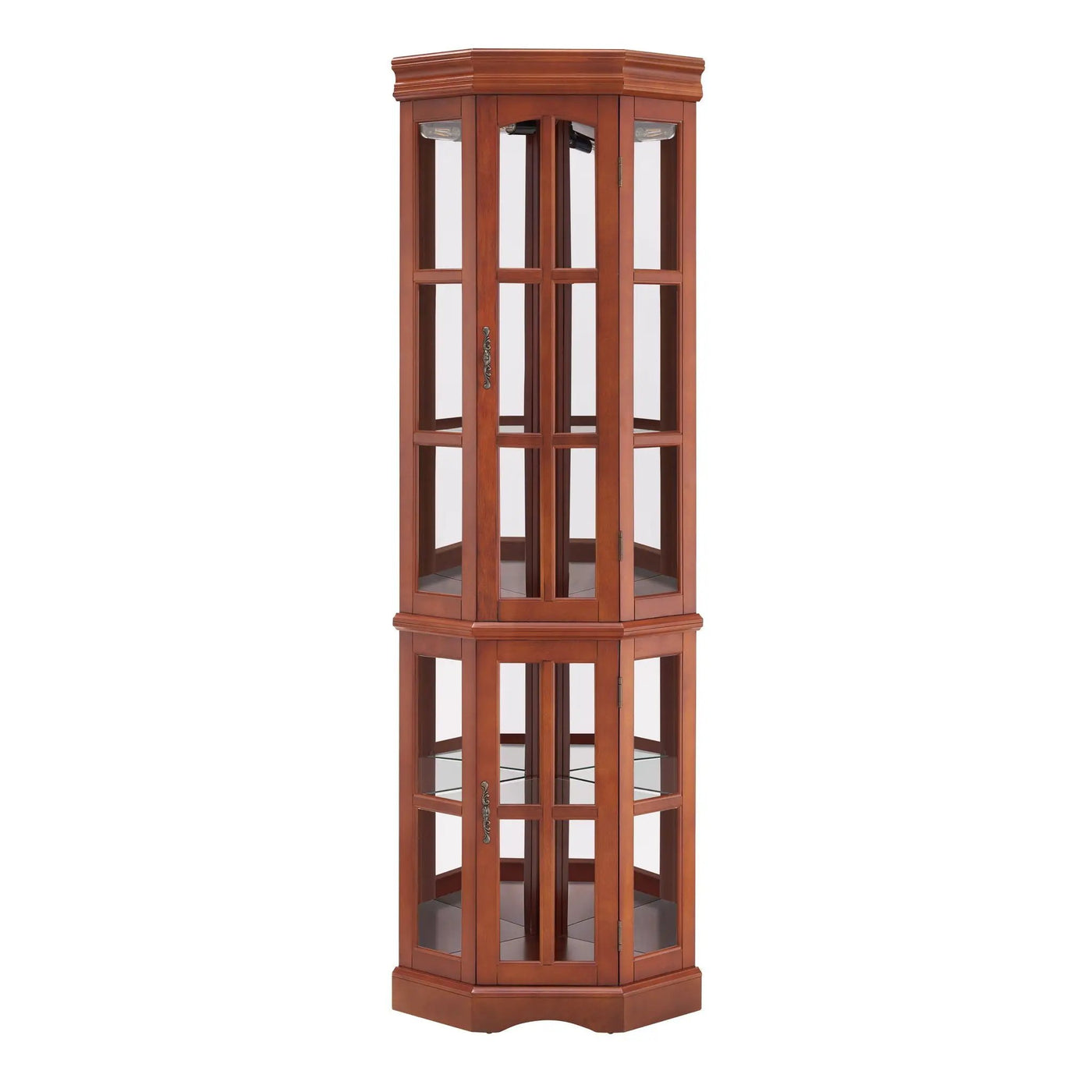 Corner Curio Cabinet With 5 Shelves And Lighting System (E26 Light Bulb Not Included) by Unique Piece Furniture