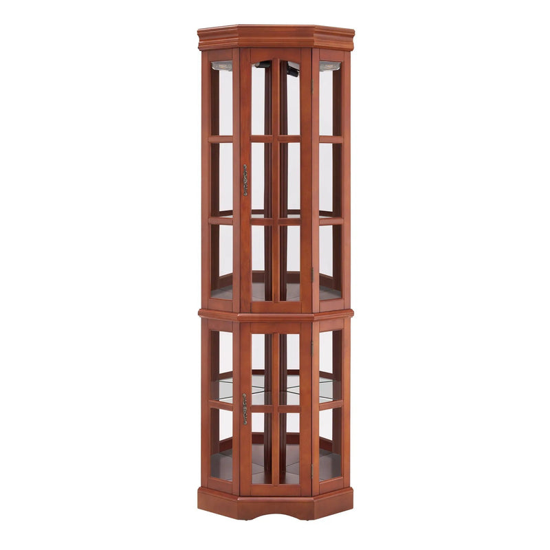 Corner Curio Cabinet With 5 Shelves And Lighting System (E26 Light Bulb Not Included) by Unique Piece Furniture