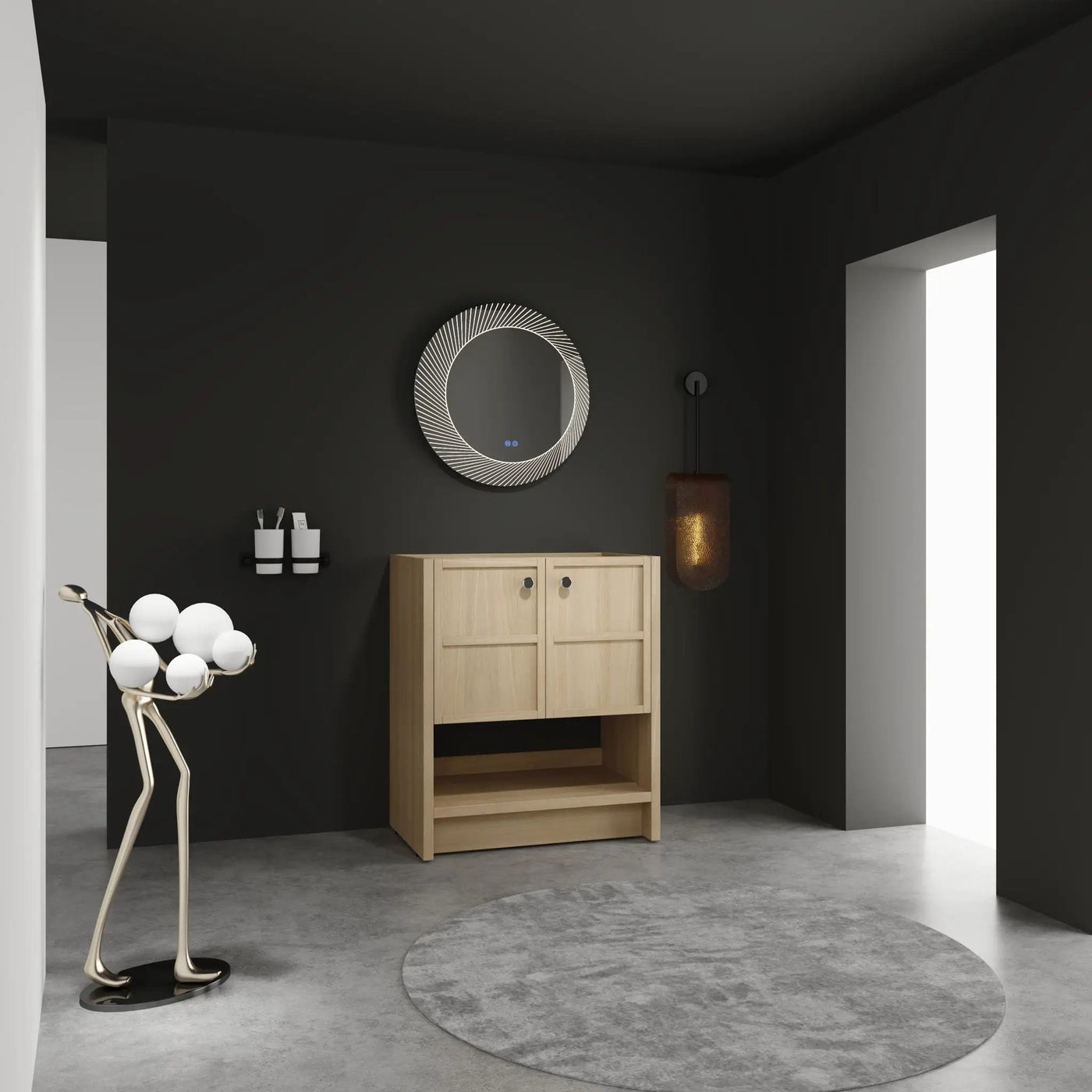 Modern Freestanding Bathroom Vanity With 2 Soft Closing Doors by HouseOfZazla