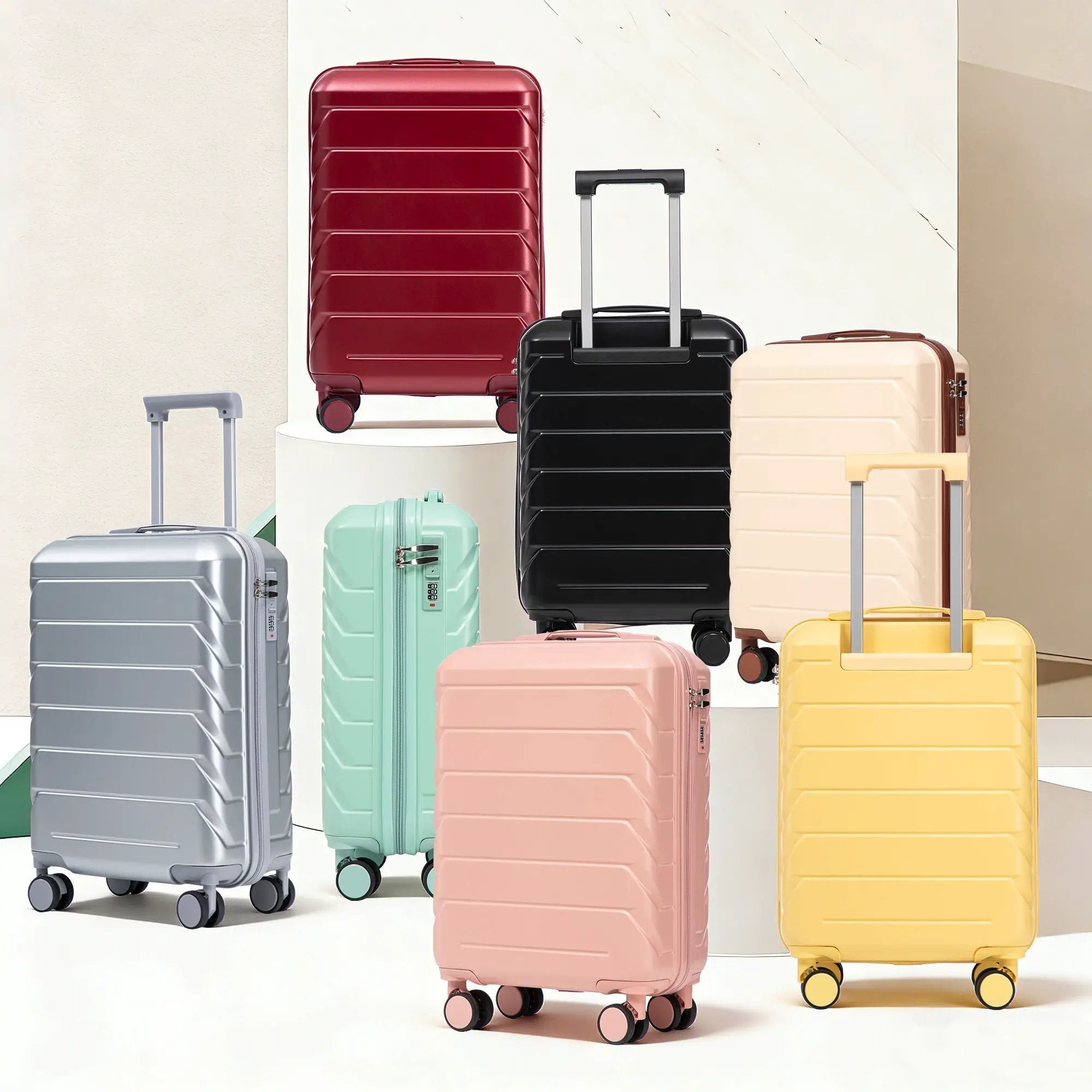20 Inch ABS Hard Shell Travel Checked Luggage - Yellow by HouseOfZazla