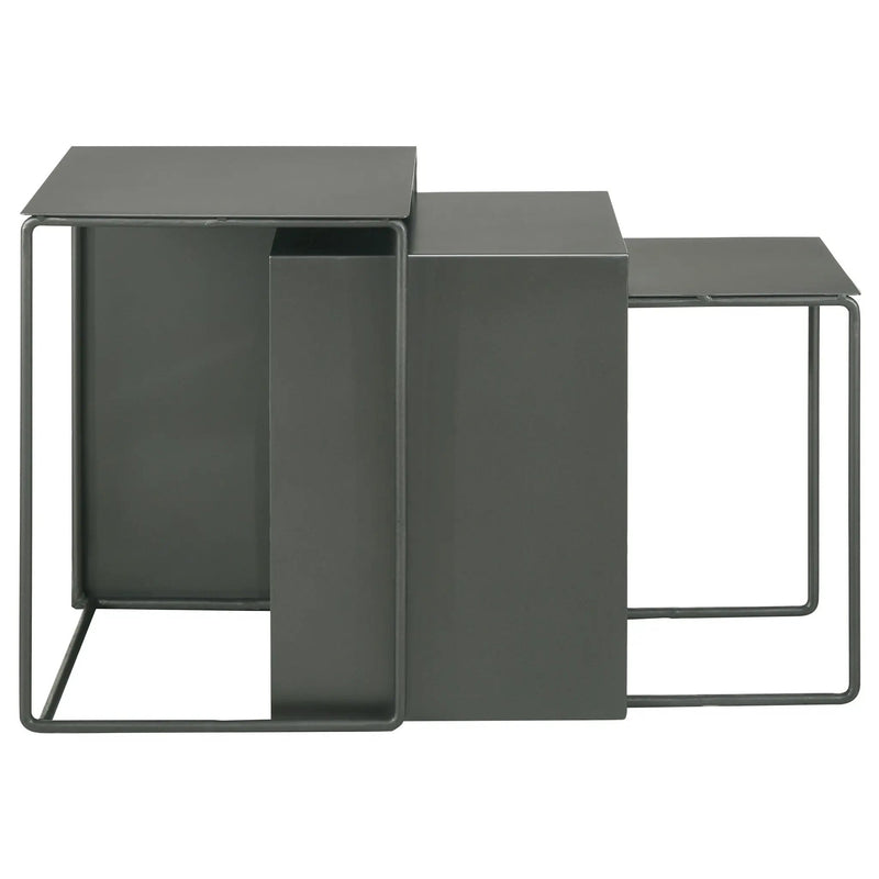 Imez 3-piece Rectangular Metal Nesting Table Set Grey by Unique Piece Furniture