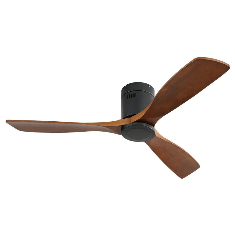 Ceiling Fan With 3 Solid Blades, Remote Controlled Reversible DC Motor - Black by Unique Piece Furniture