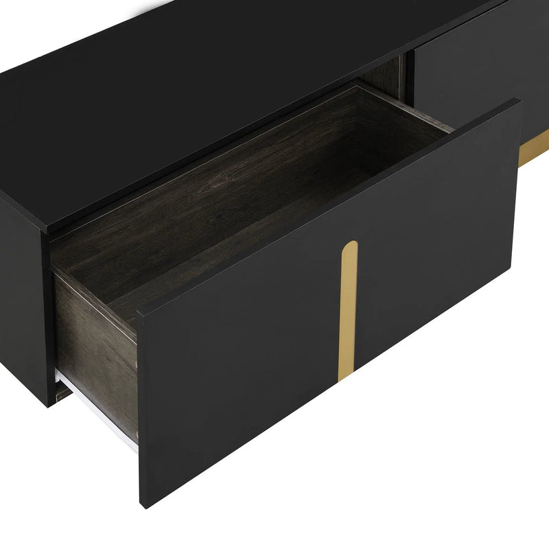 TV Stand With 1 Drawer, 2 Cabinets And Adjustable Shelves by HouseOfZazla