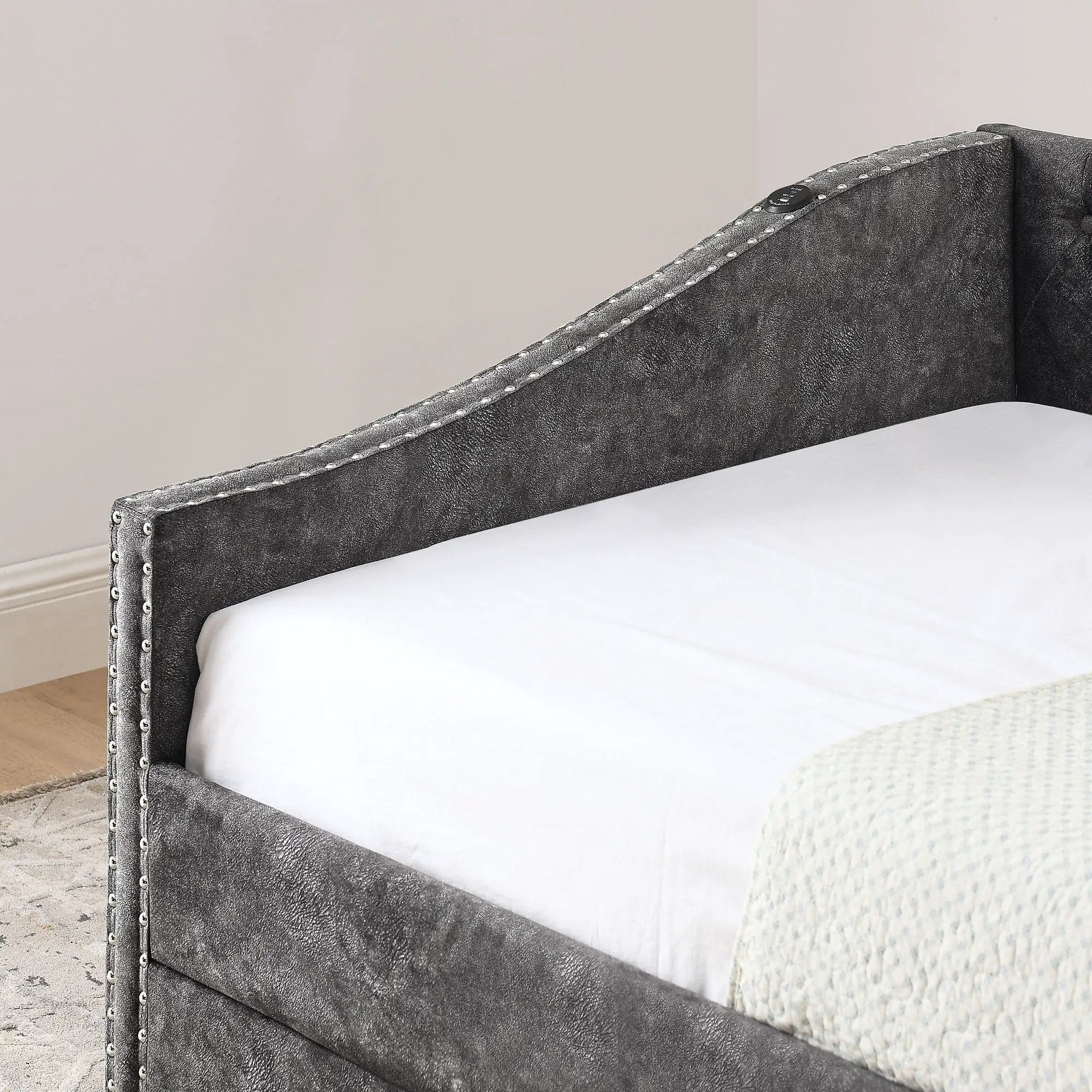 Upholstered Daybed With USB Charging & Pull Out Bed by Unique Piece Furniture