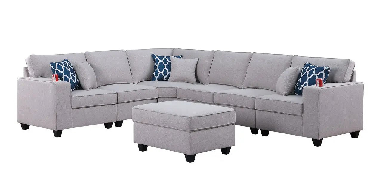 Cooper - Sectional Sofa With Ottomans And Cupholder by HouseOfZazla