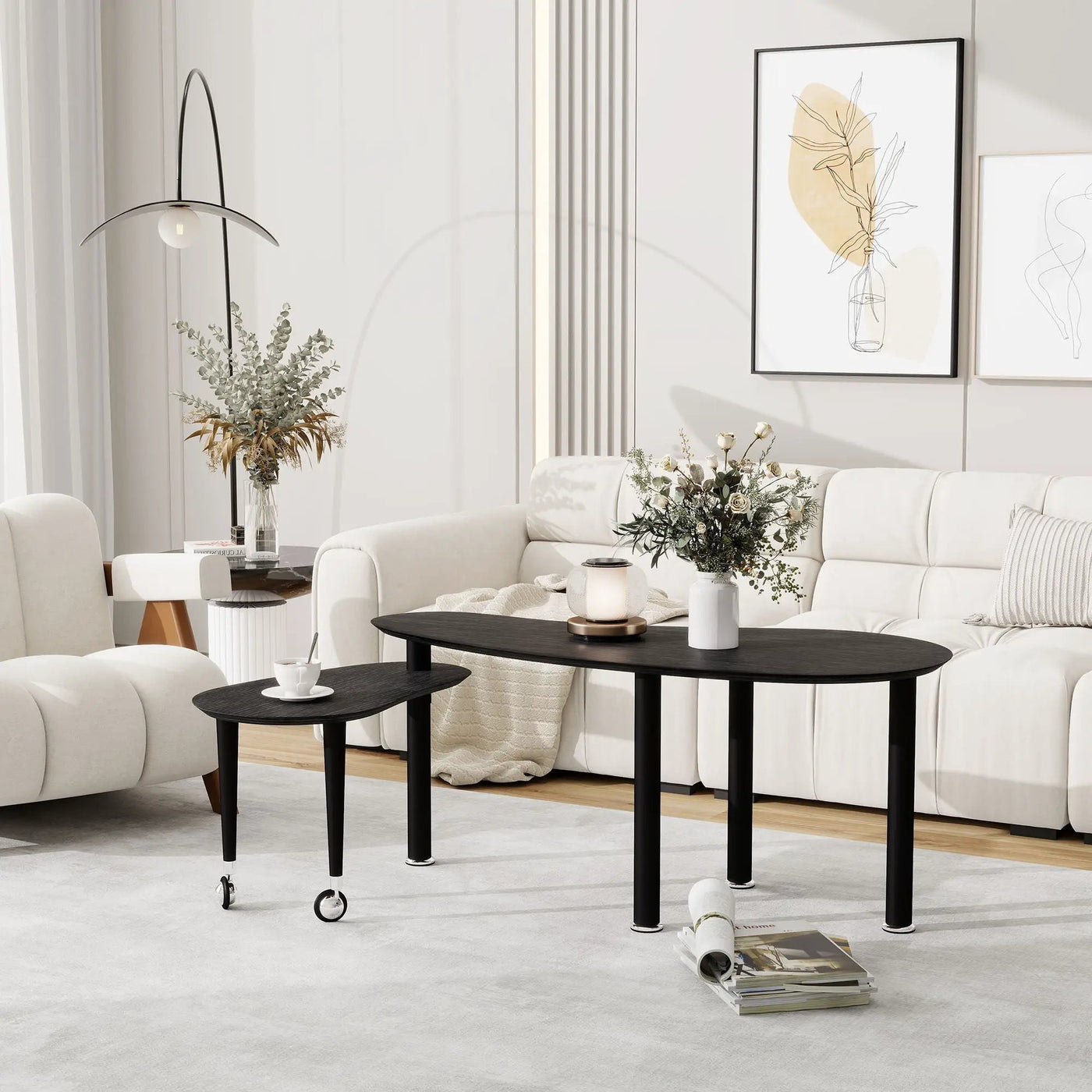 Rotatable Cocktail Table With Solid Legs, 360 Degree Rotating by HouseOfZazla