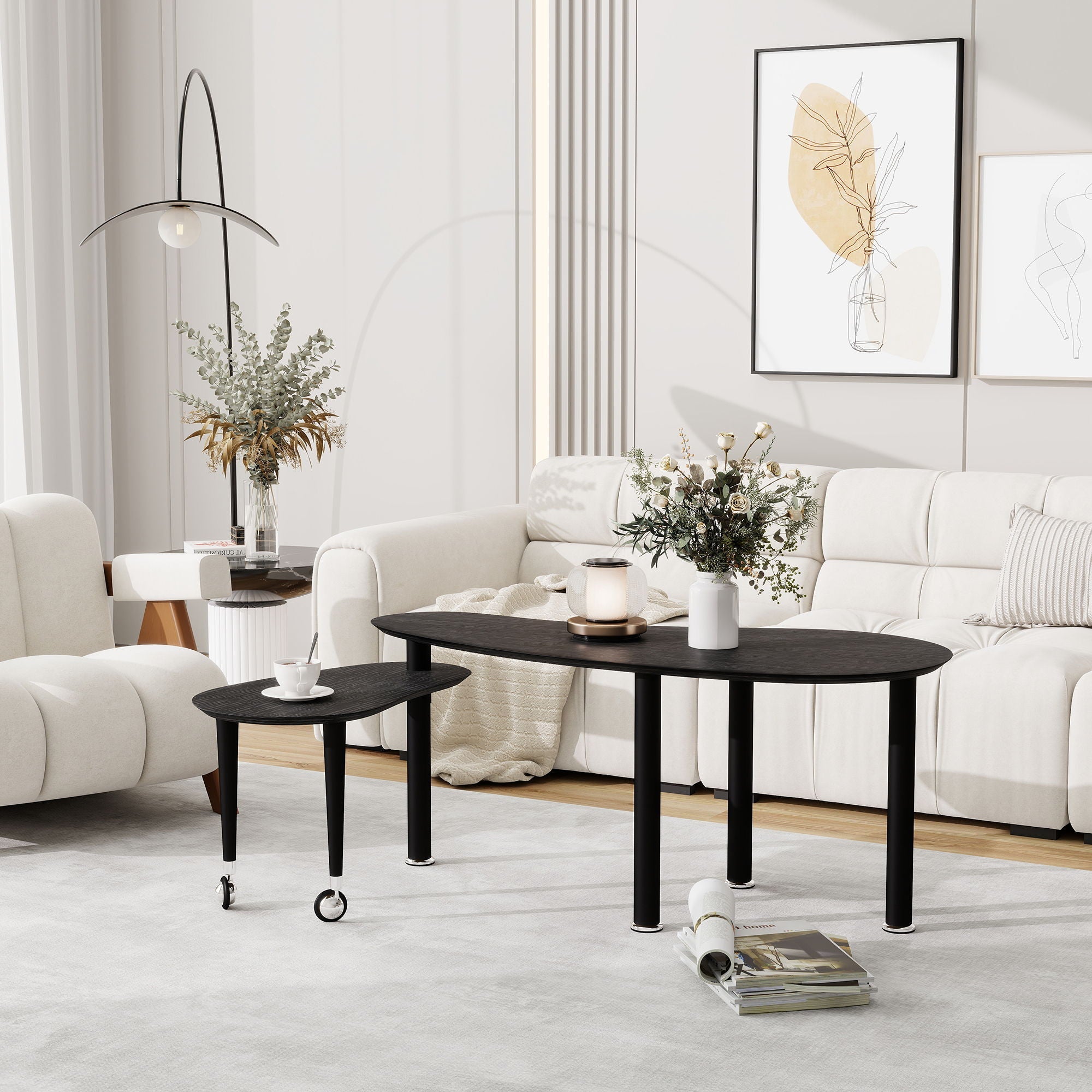 Rotatable Cocktail Table With Solid Legs, 360 Degree Rotating by HouseOfZazla