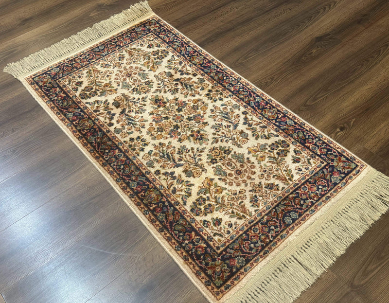 Karastan Rug 2x4, Ivory Sarouk #760, Vintage Wool Small Karastan Carpet, Original 700 Series, Discontinued by Jewel Rugs