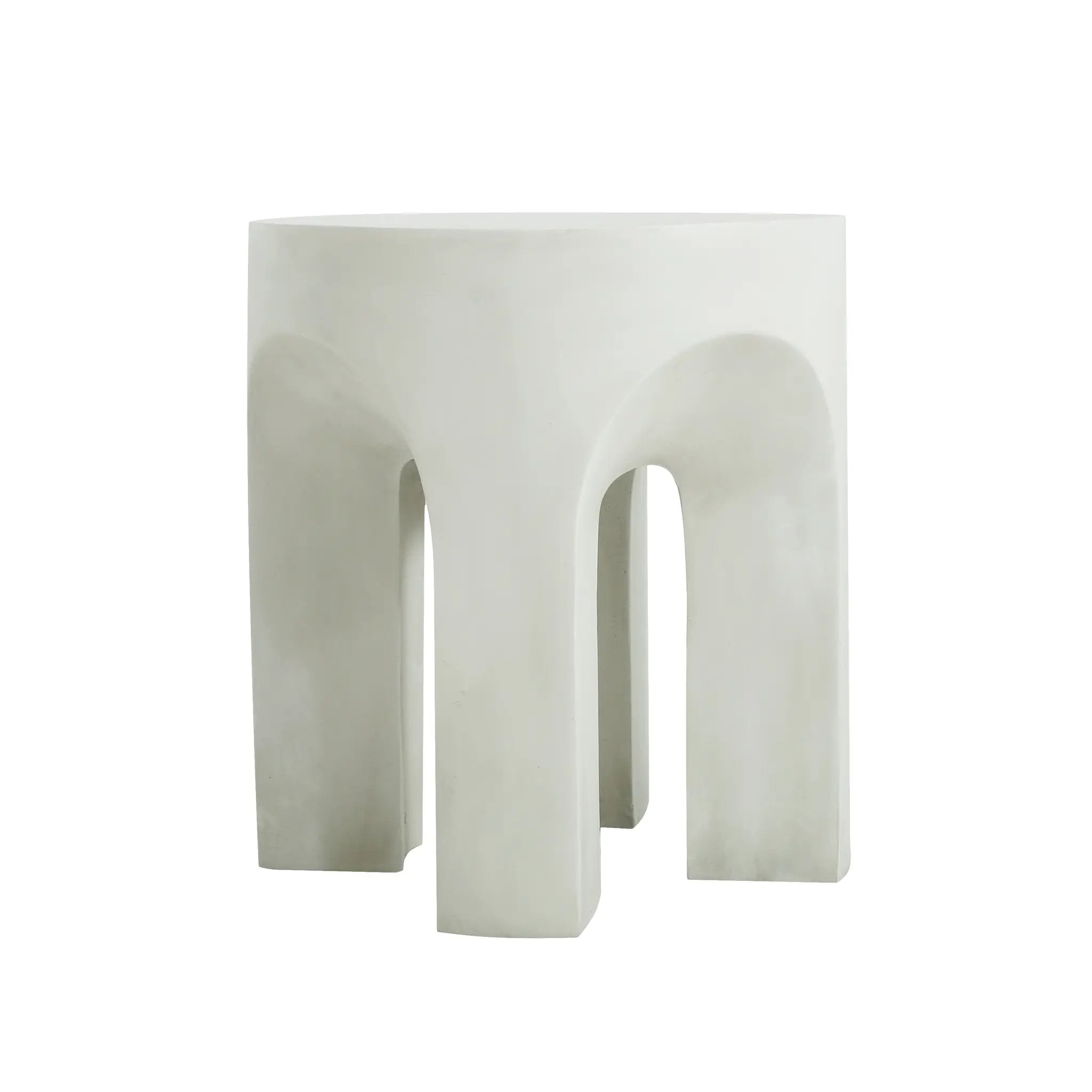 Outdoor MGO Round Top Side Table in Antique White by HouseOfZazla