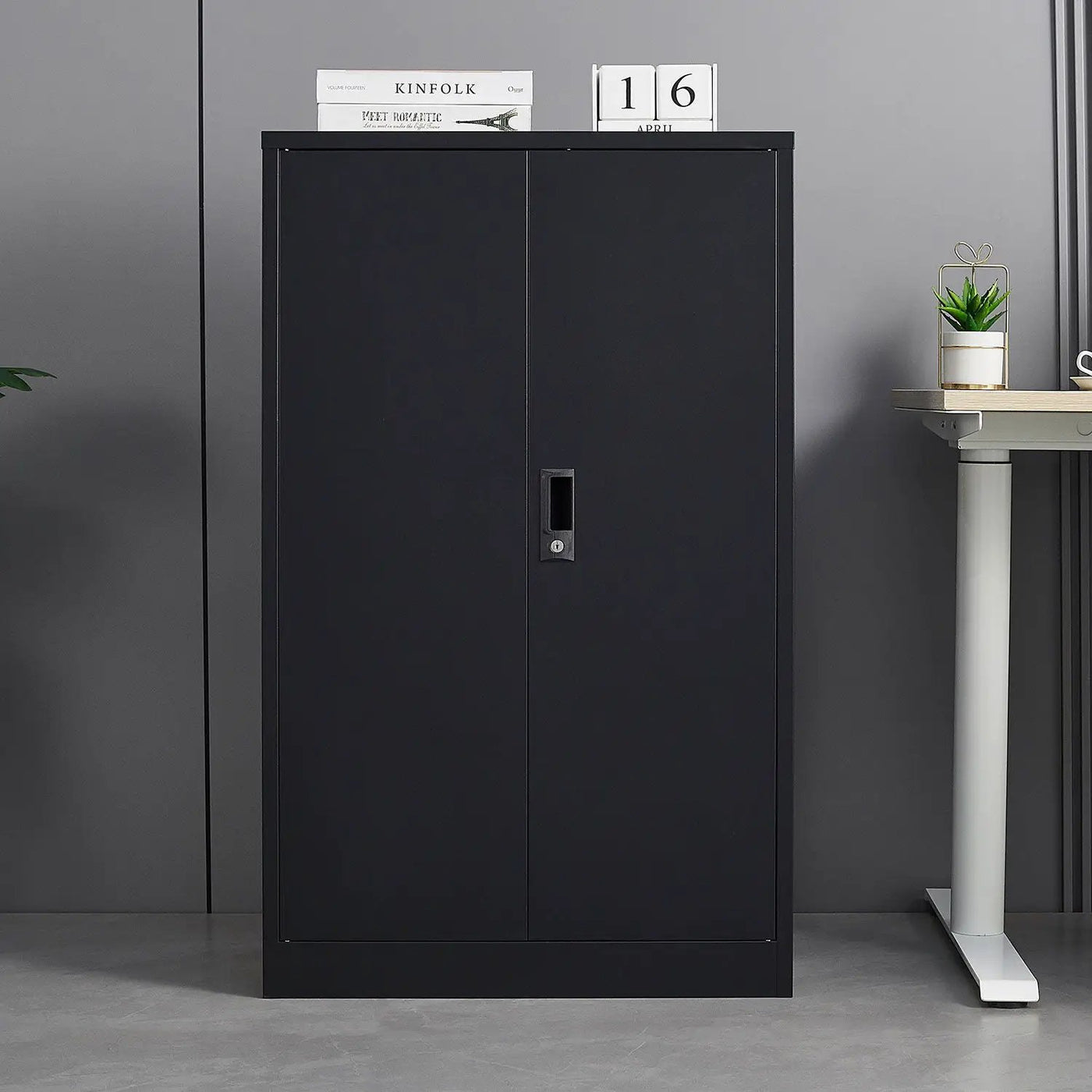 Metal Storage Cabinet With Locking Doors And Adjustable Shelf, Folding Filing Storage Cabinet, Folding Storage Locker Cabinet For Home Office, School, Garage by Unique Piece Furniture