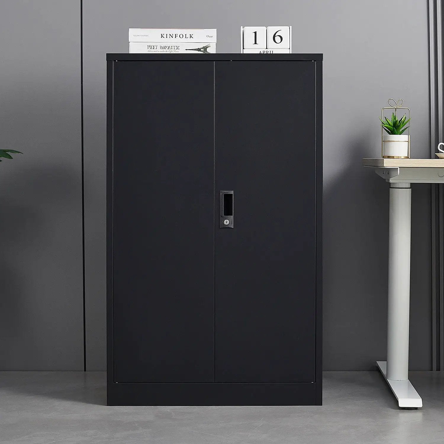 Metal Storage Cabinet With Locking Doors And Adjustable Shelf, Folding Filing Storage Cabinet, Folding Storage Locker Cabinet For Home Office, School, Garage by HouseOfZazla