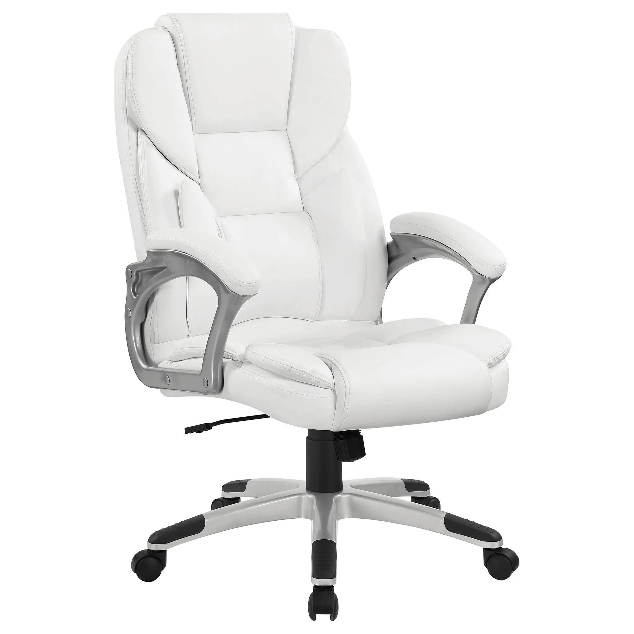 Kaffir - Upholstered Adjustable Home Office Desk Chair With Ergonomic Support And Smooth Swivel - White by HouseOfZazla