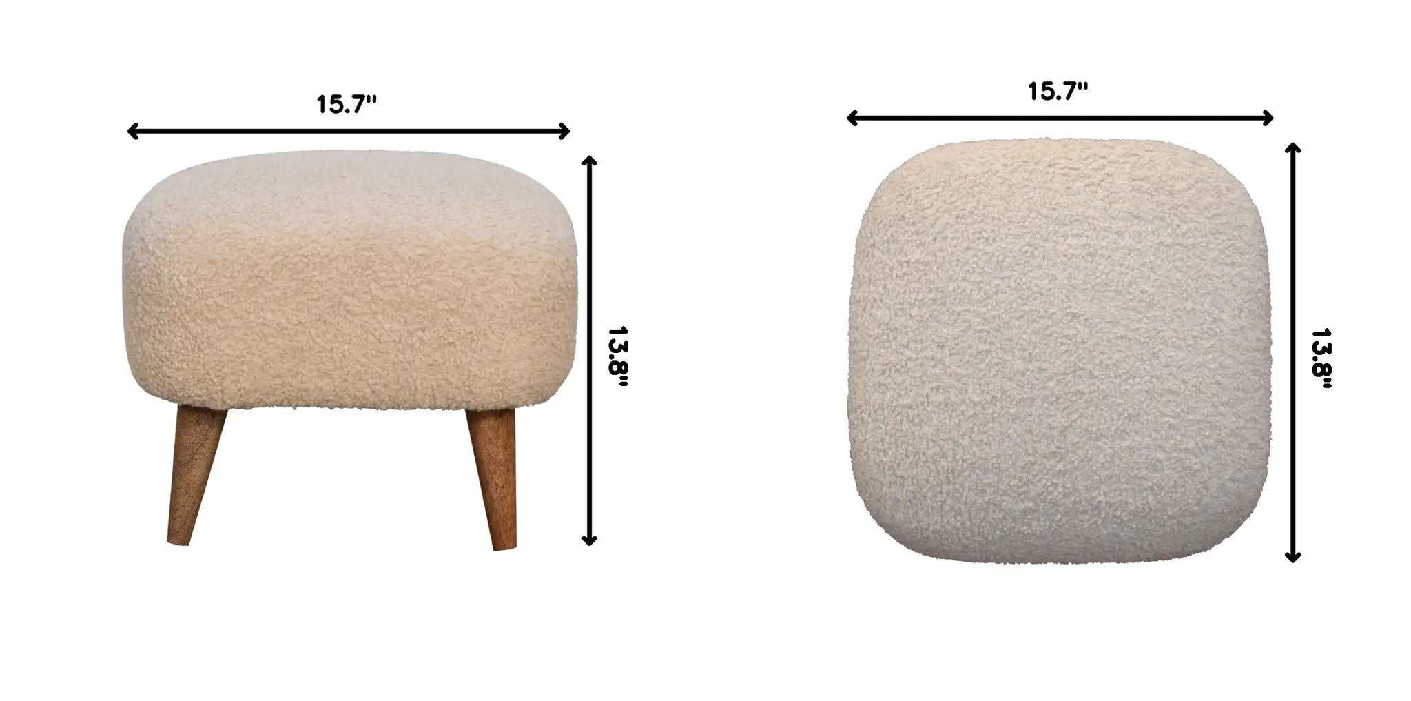 Square Footstool - Cream by HouseOfZazla