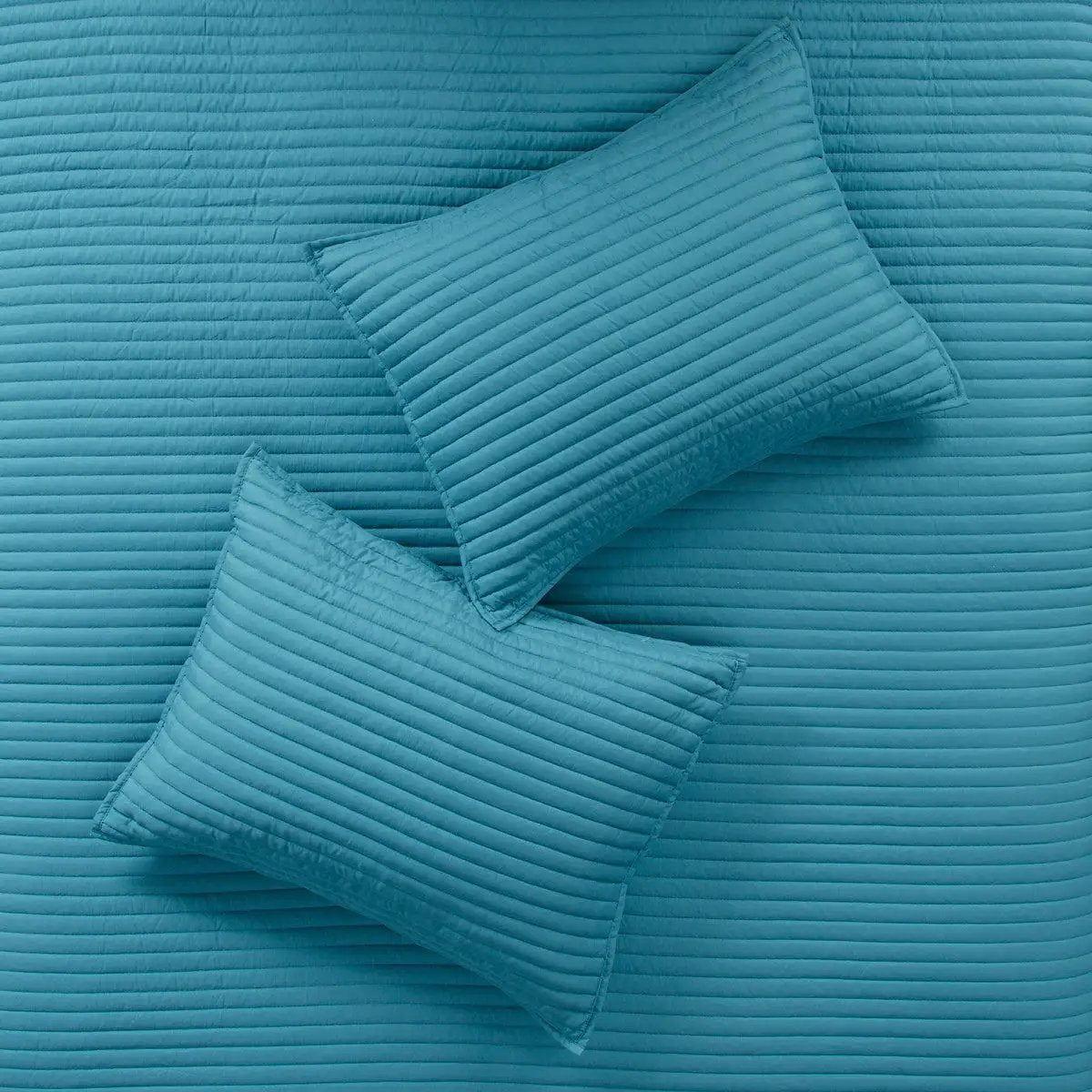 8 Piece Printed Seersucker Comforter and Quilt Set Collection Aqua King/Cal King by HouseOfZazla
