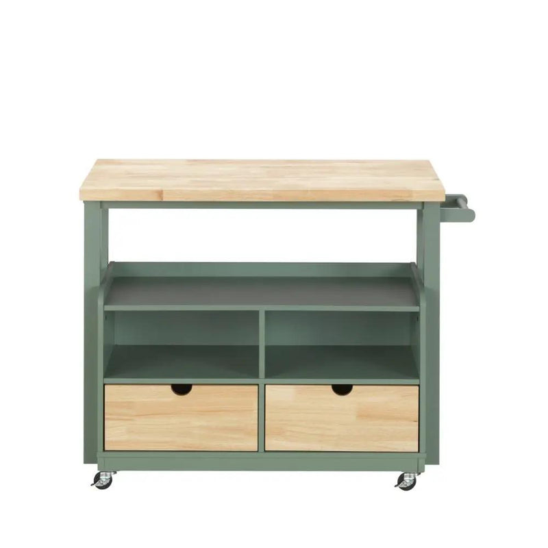 Harper - Kitchen Cart - Natural & Green by Unique Piece Furniture