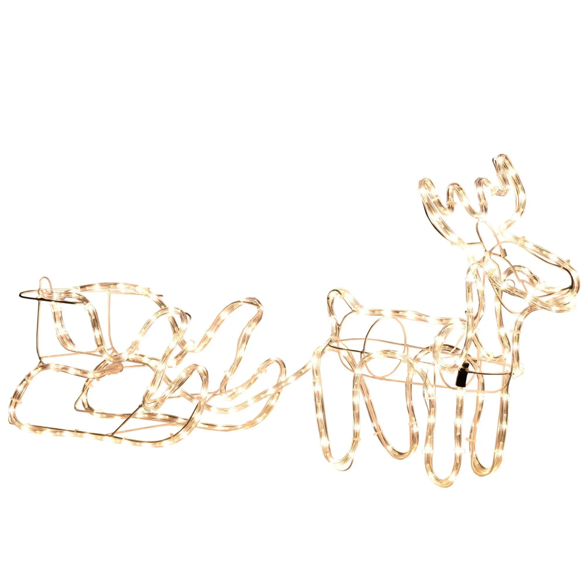 Outsunny 35' LED Reindeer Sleigh Outdoor Christmas Decoration by HouseOfZazla