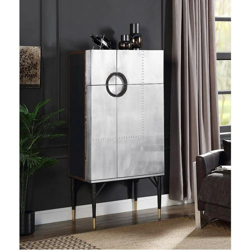 Yoela - Wine Cabinet - Leather & Aluminum by Unique Piece Furniture