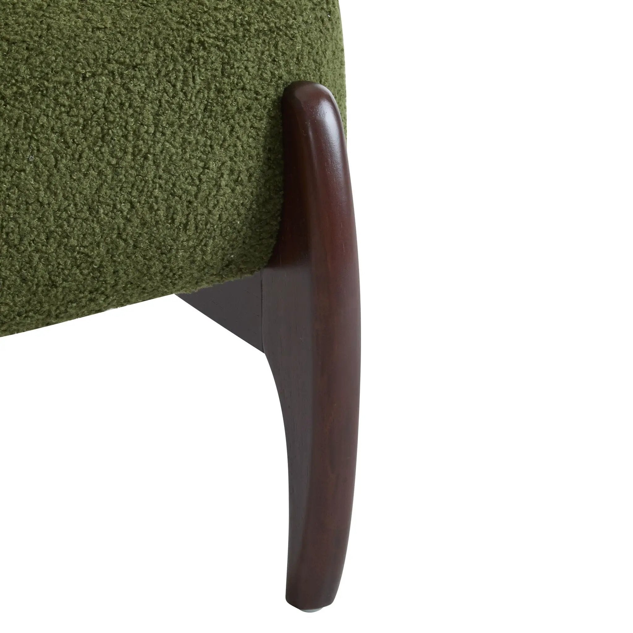 Modern Boucle Lounge Chair With Solid Wood Frame by HouseOfZazla