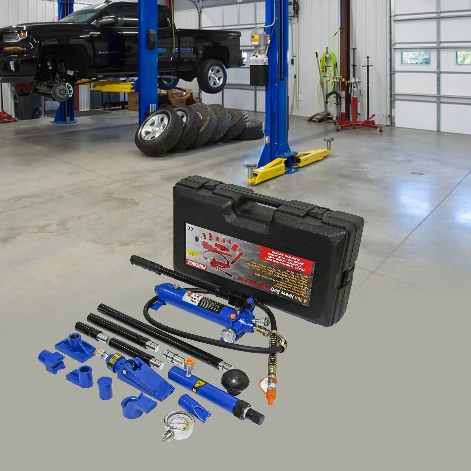 4T Separating Hydraulic Jack, Sheet Metal Separating Jack, Separating Hydraulic Combination To Repair The Depression - Black / Blue by HouseOfZazla