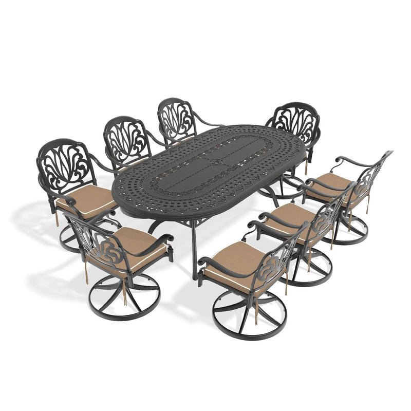 9-Piece All-Weather Cast Aluminum Dining Set by HouseOfZazla