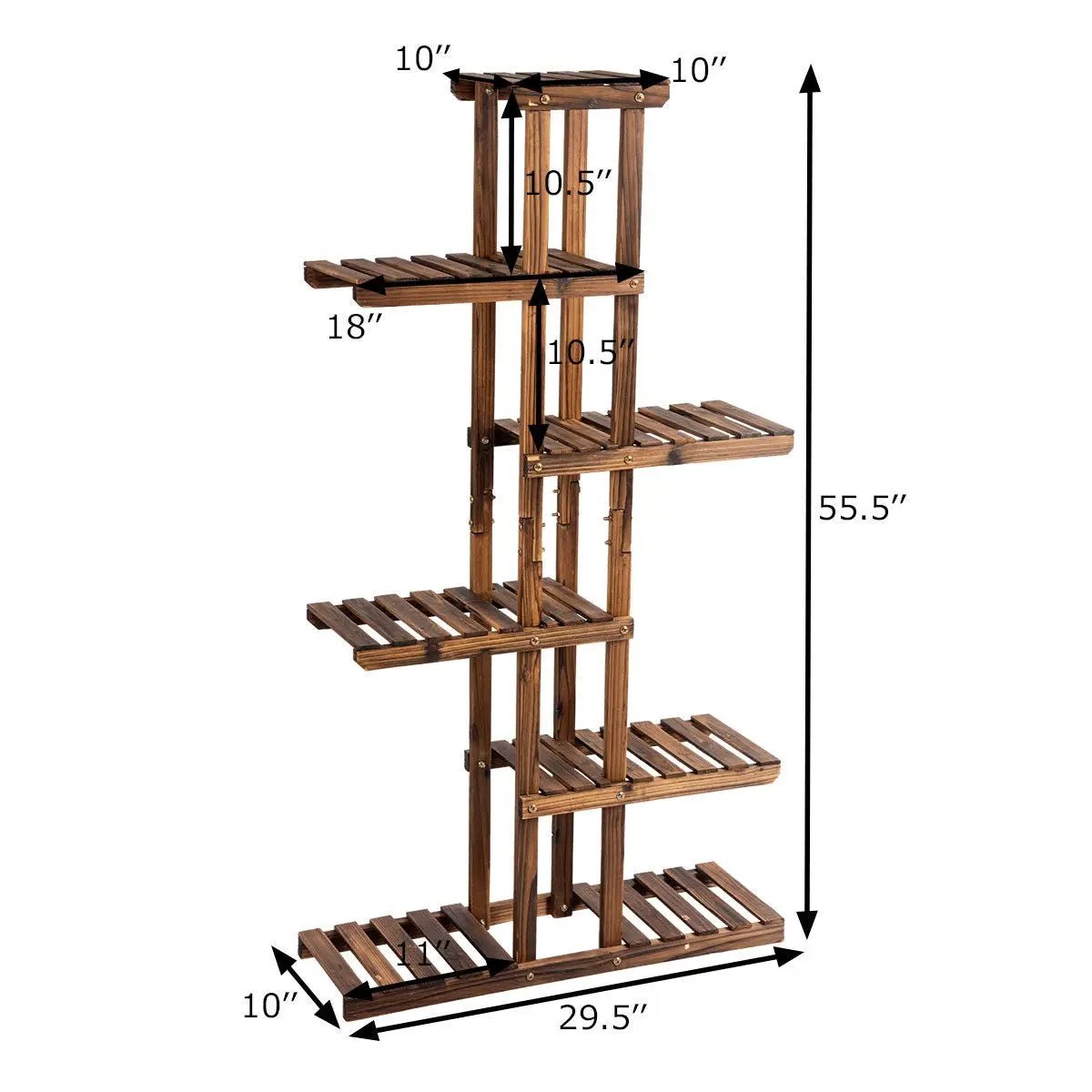 6 Tier Garden Wooden Shelf Storage Plant Rack Stand by DirectDeals