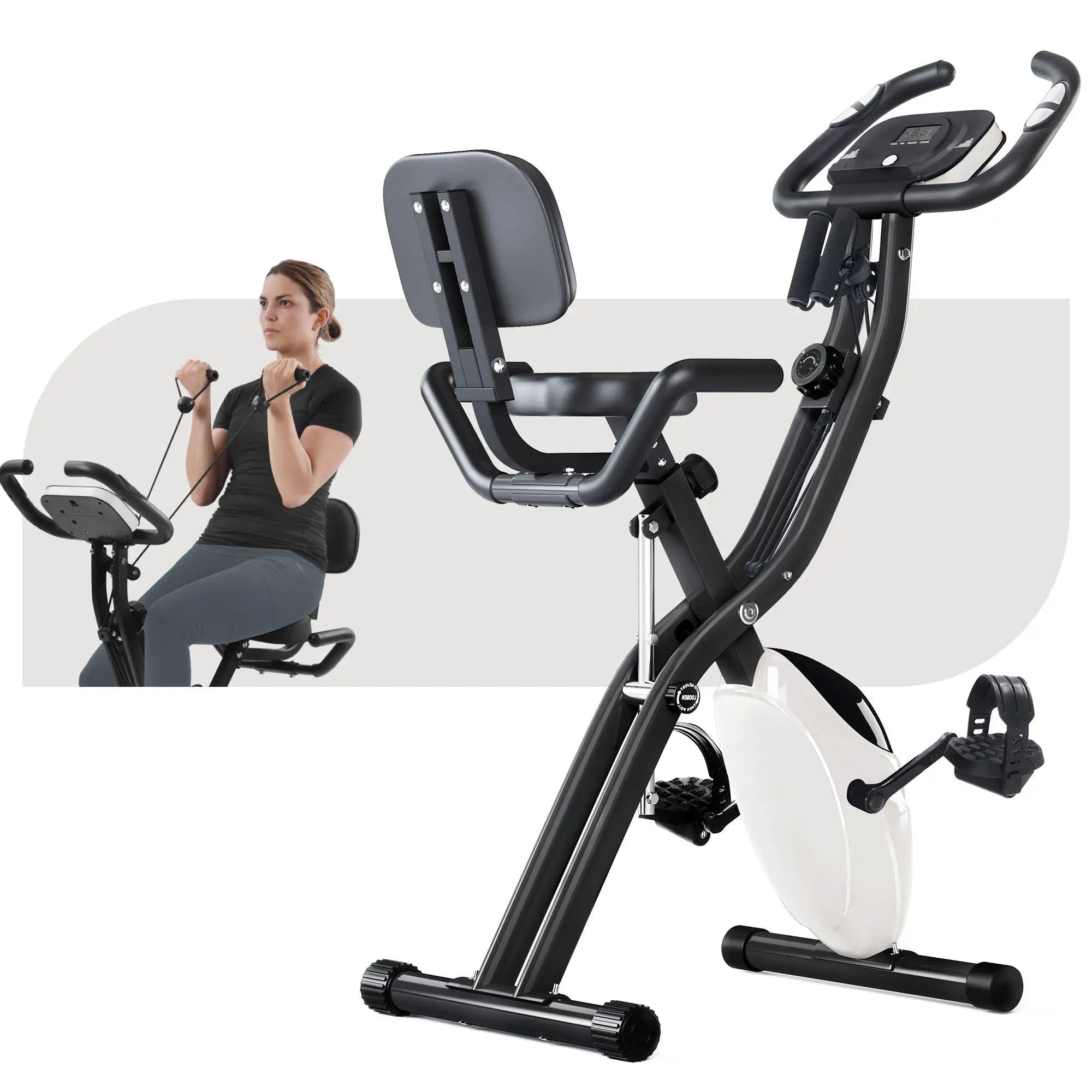 Exercise Bike Folding Stationary Bikes For Home With 16 Level Magnetic Resistance by HouseOfZazla