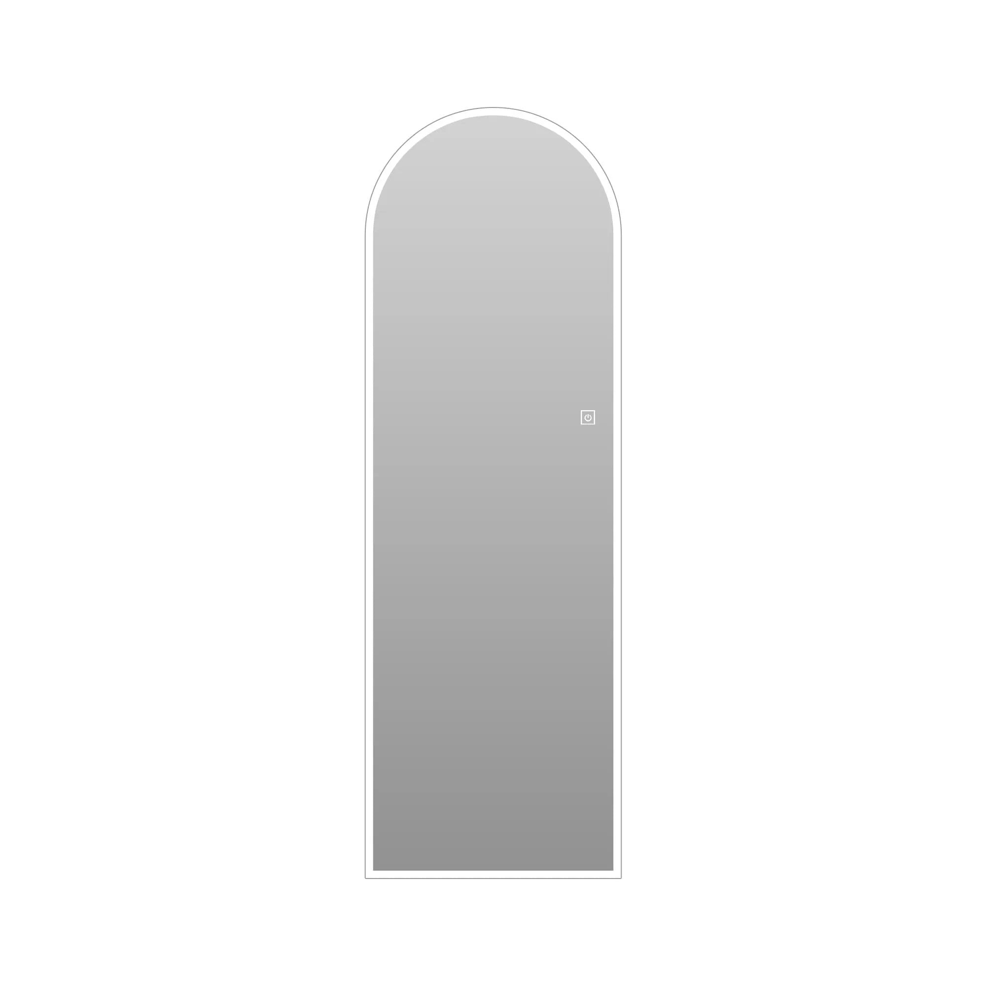 LED Full Length Wall Mirror With Symmetrical Arch Design, Dimmable 3 Color Temperature Lighting - Silver by HouseOfZazla
