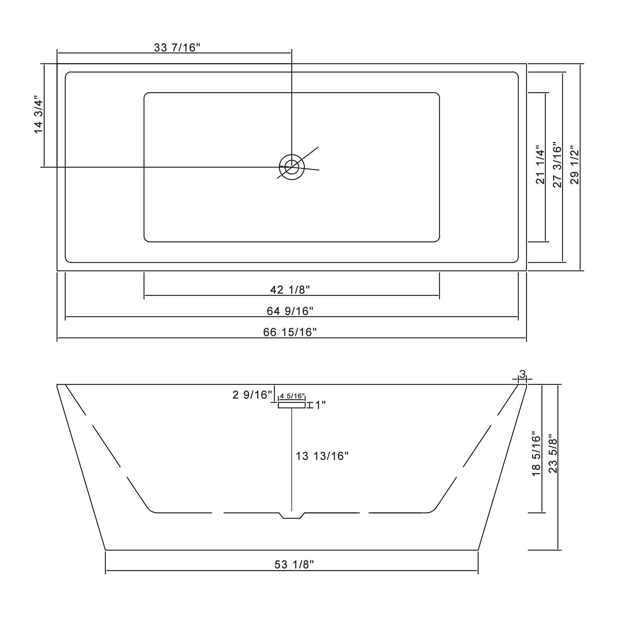 Glossy Freestanding Soaking Tub With Drain, Spacious Stand Alone Bathtub For Bathrooms - Glossy White by HouseOfZazla