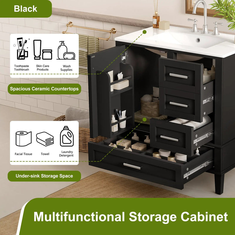 30" Bathroom Vanity with Sink Combo Set by HouseOfZazla