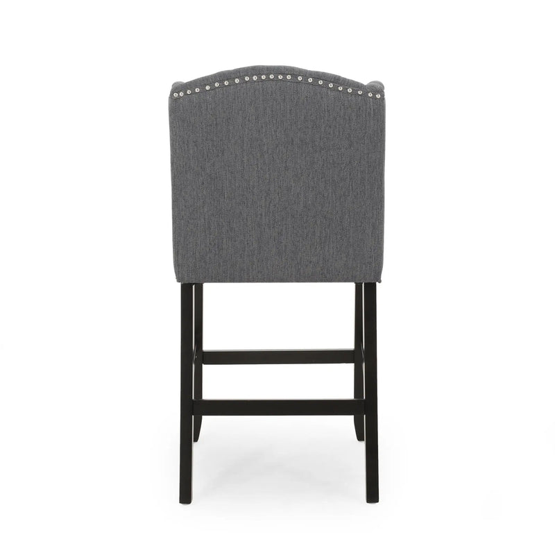 Vienna Fabric Tufted Counter Stool With Nailhead Accents (Set of 2) by HouseOfZazla