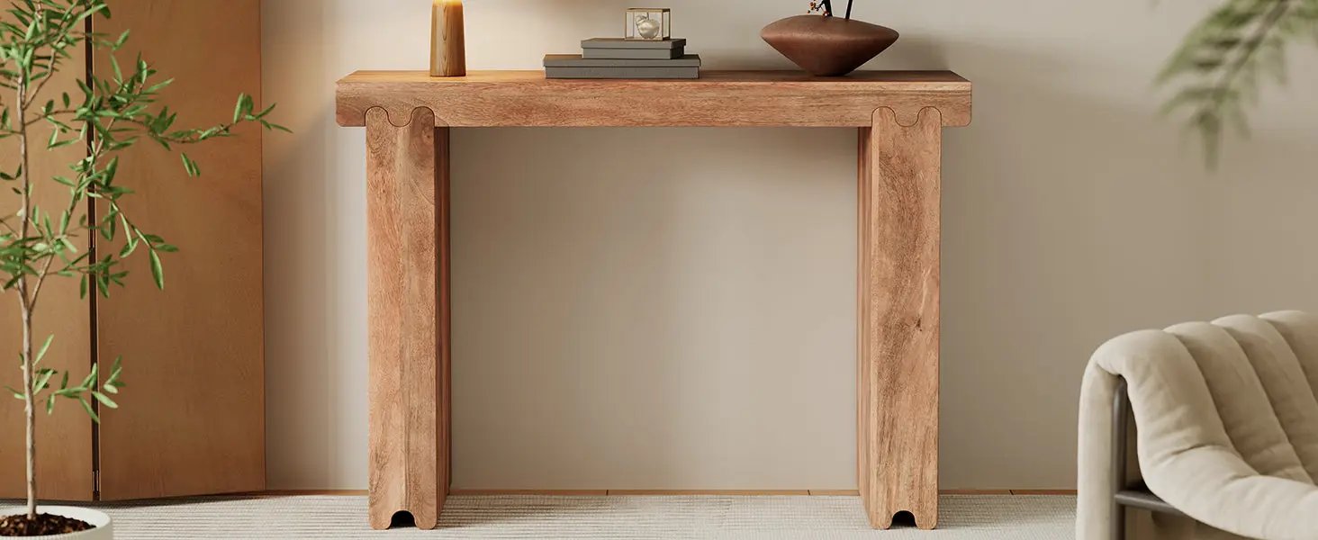 TREXM Console Table in Honey Finish by HouseOfZazla
