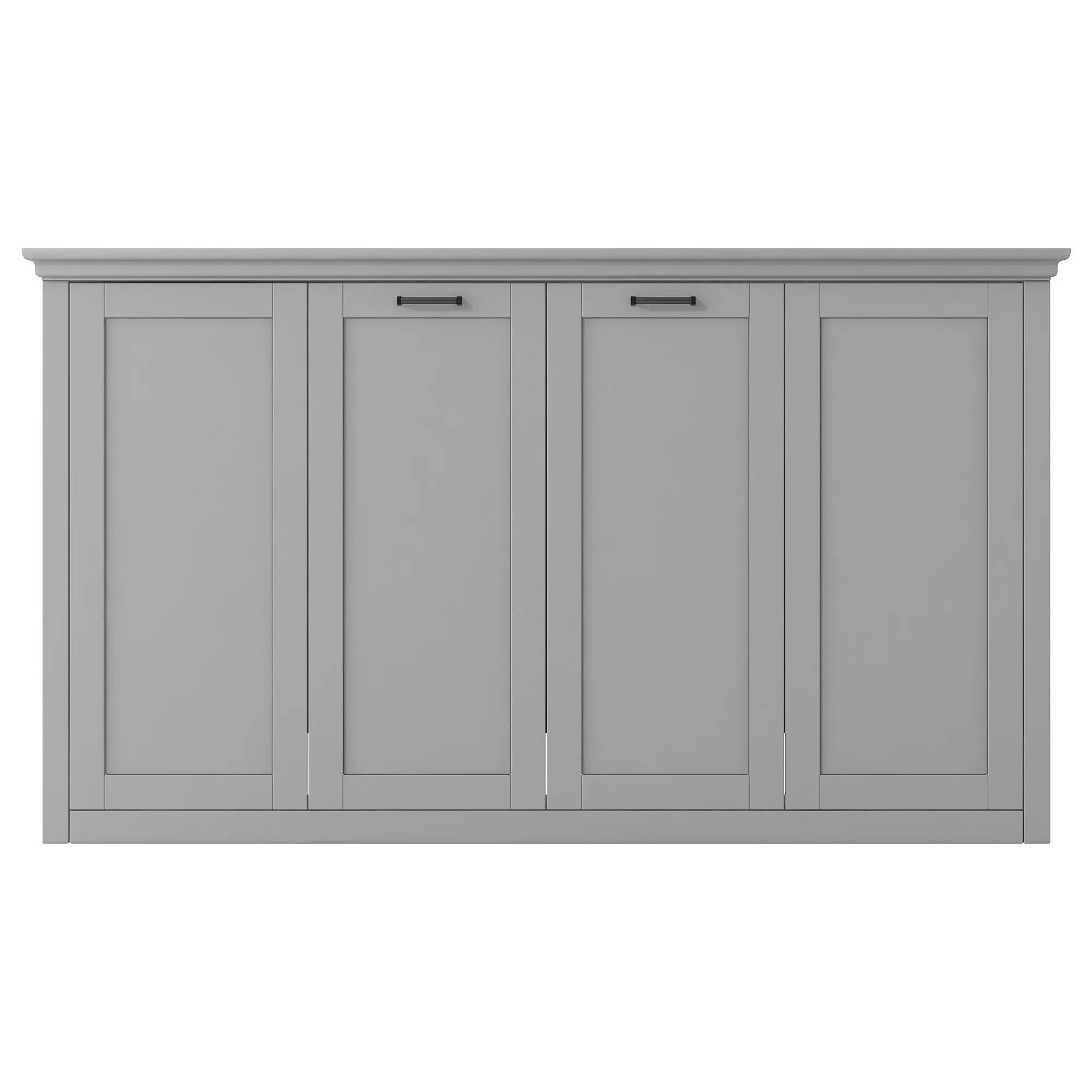 Twin Size Murphy Bed With Cabinet Storage - Gray by Unique Piece Furniture